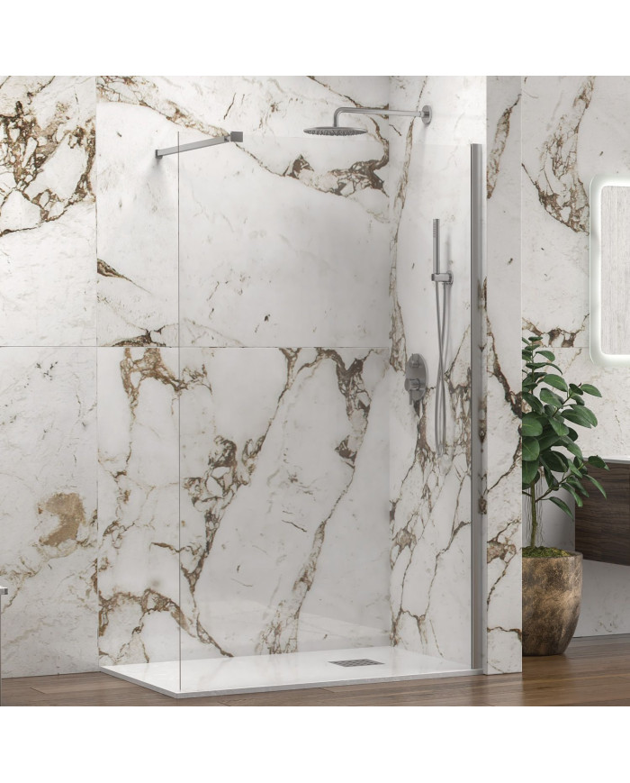 Karag Walk-in 1 Cromo Fixed Shower Panel with 8mm Clear Glass 80x180cm (5206836718637)