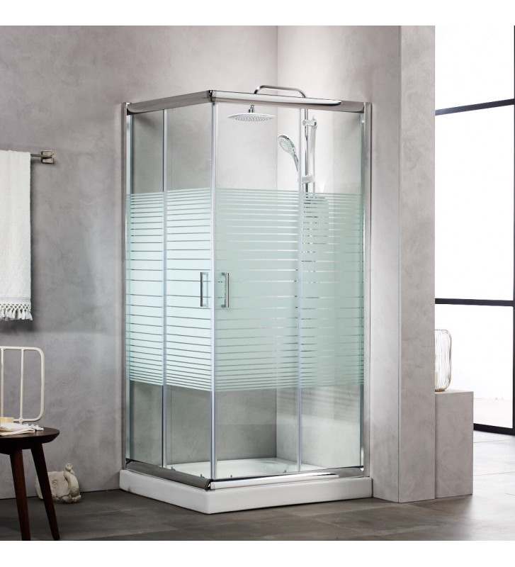 Καμπίνα Ντους New Tema  Τετράγωνη Σεριγραφία