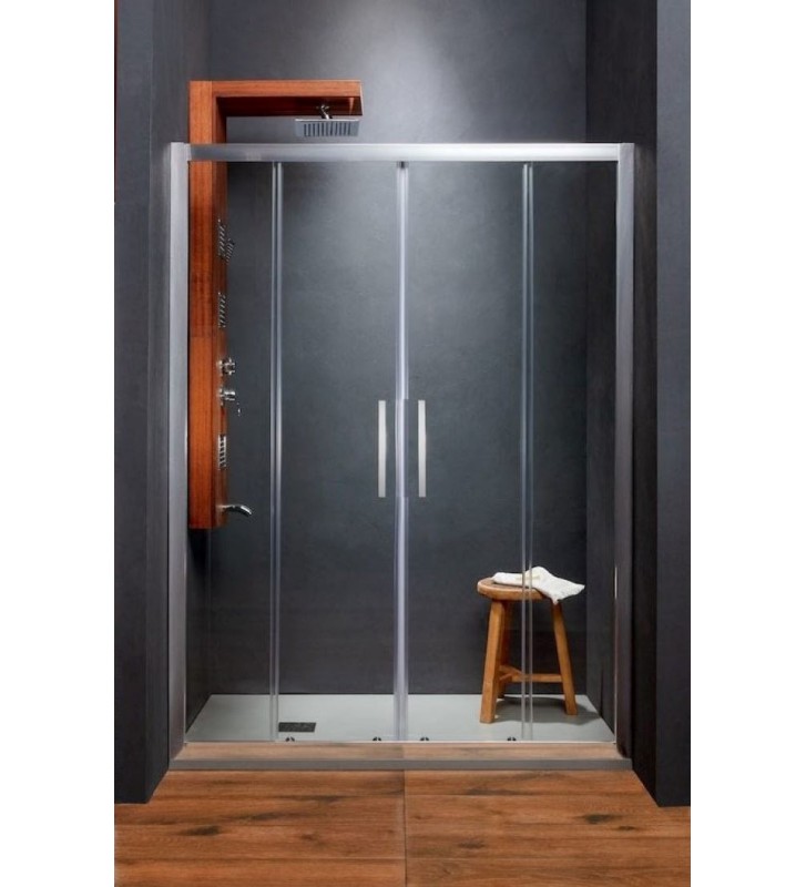 Cabin Sliding Entrance Door VERSUS 200 (wall-to-wall) Four-leaf Transparent
