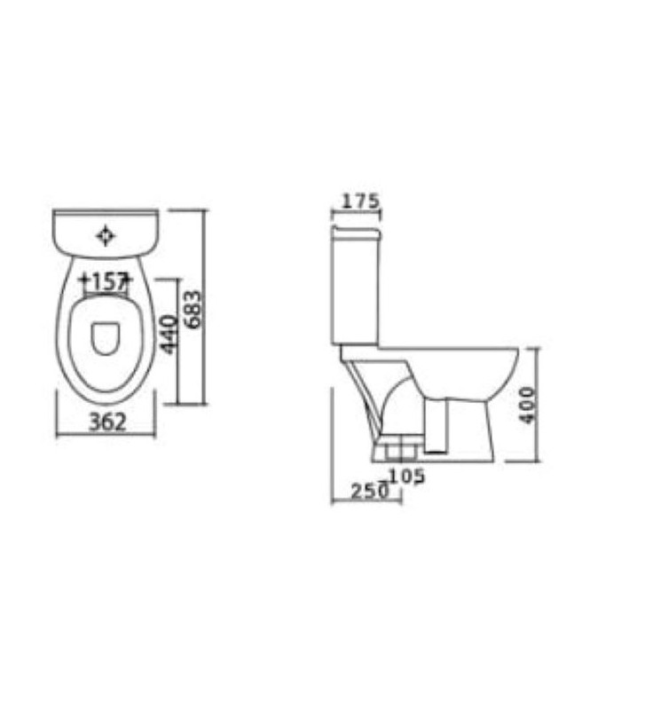 Σετ Λεκάνη Creavit Athena Χ.Π Soft closing Κάλυμμα Thermoplast & Καζανάκι με διπλό μηχανισμό Κατωστόμια