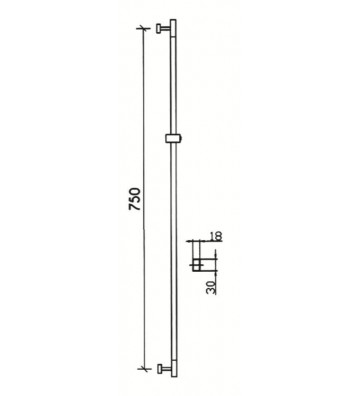 Shower Rod With Telephone Tema DUSH 75cm (51092)