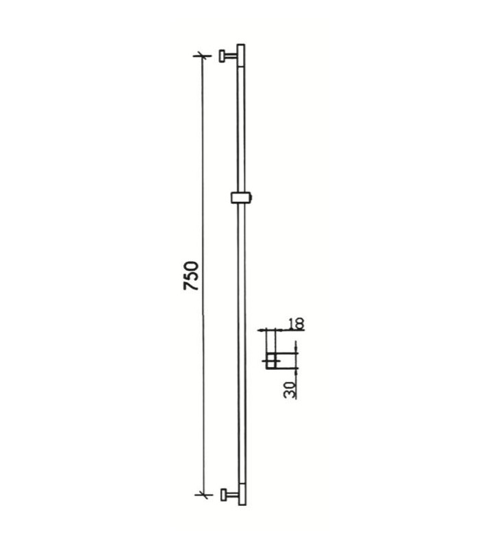 Shower Rod With Telephone Tema DUSH 75cm (51092)