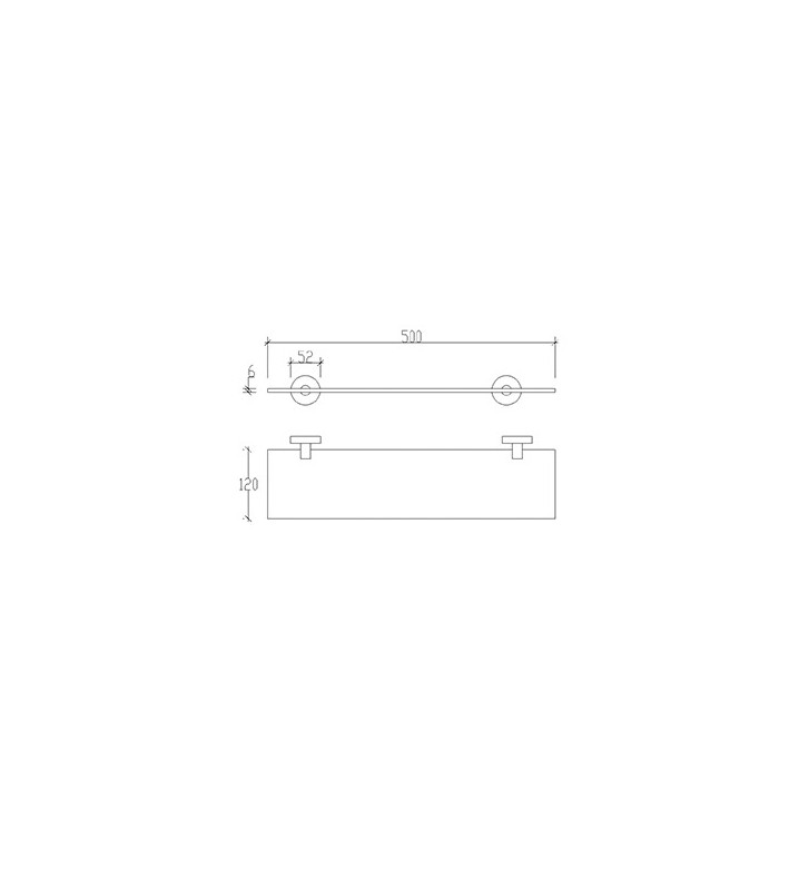 Glass Wall Mounted Shelf Mare Tema Mare (71201)