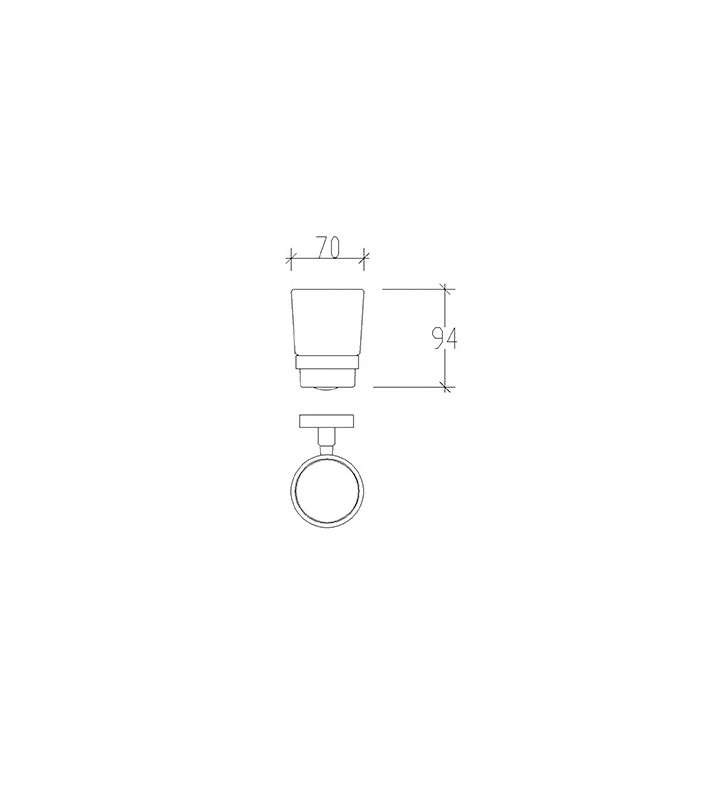 Glass Cup Wall Mounted Silver Tema Mare (71204)