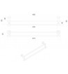 Bathroom Towel Hanger Double Wall Mounted Silver Tema Mare 71232