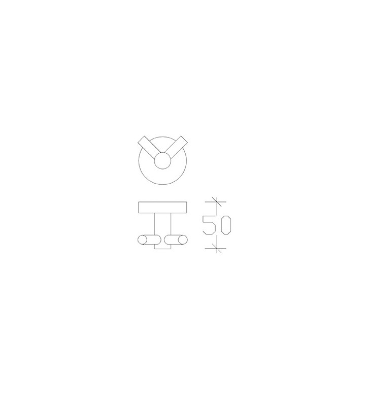 Bathroom Hook Double Silver Tema Mare 71223