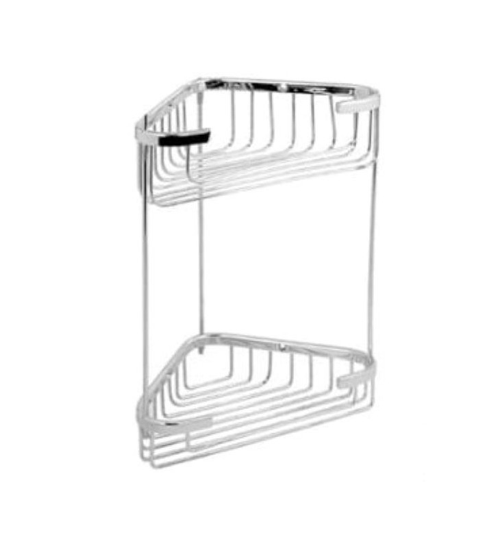 Ραφιέρα Μπάνιου Inox Γωνιακή Επιτοίχια Tema  με 2 Ράφια 15x15 cm  (74022)