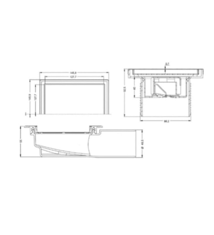 Shower grill with premium pipe Inoch Dolu Chrome 10Χ10 Φ100