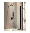 Fixed Partition Shower Panel Tema Free Walk-In Black Chrome Nanotechnology 80x195 cm Transparent Crystal With Antiride