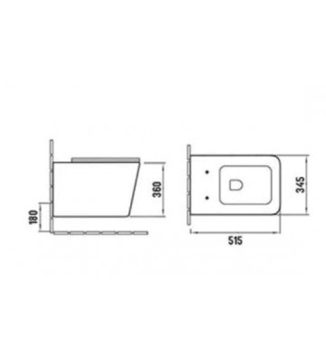 Hanging Basin Tema Smart Rim-Off (SMA 326) with slim cover Duroplast soft closing