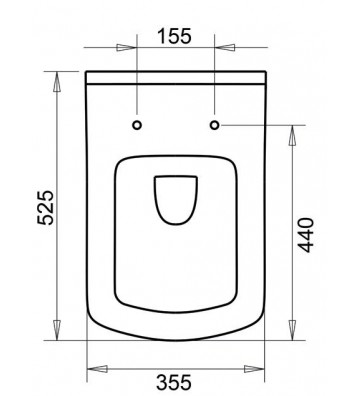 Suspended Basin Tema New Fresh Rim-Off Black Matte (FRE5610N)