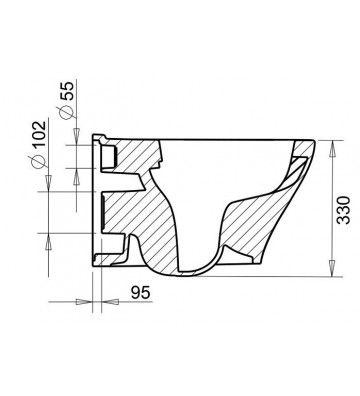 Suspended Basin Tema New Fresh Rim-Off Black Matte (FRE5610N)