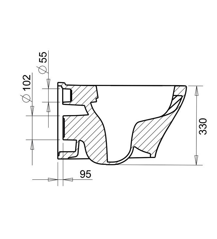 Suspended Basin Tema New Fresh Rim-Off Black Matte (FRE5610N)