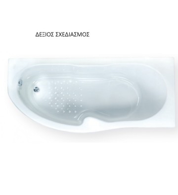 Μπανιέρα Ακρυλική Sanitec Monica  537 Ασύμμετρη (170 x 80cm)