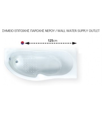 Μπανιέρα Ακρυλική Sanitec Monica  537 Ασύμμετρη (170 x 80cm)