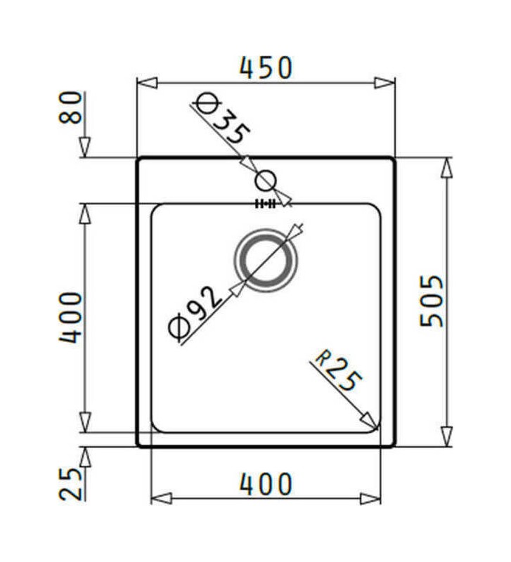 Stainless Steel Sink Pyramis Maidtec Inset Ledge 45X50,5 1Β 101061301