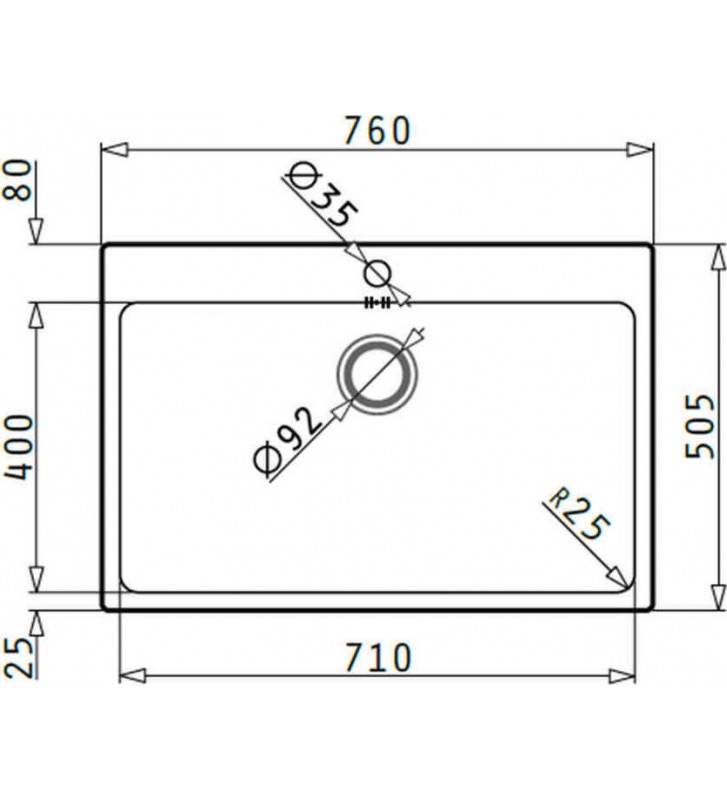 Stainless Steel Sink Pyramis Maidtec Inset Ledge 76X50,5 1Β 101061501