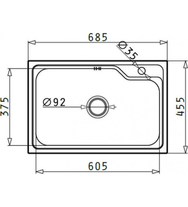 Stainless Steel Sink Pyramis Maidtec ETHRA (68,5X45,5) 1B 101057001