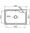 Stainless Steel Sink Pyramis Maidtec ETHRA (68,5X45,5) 1B 101057001