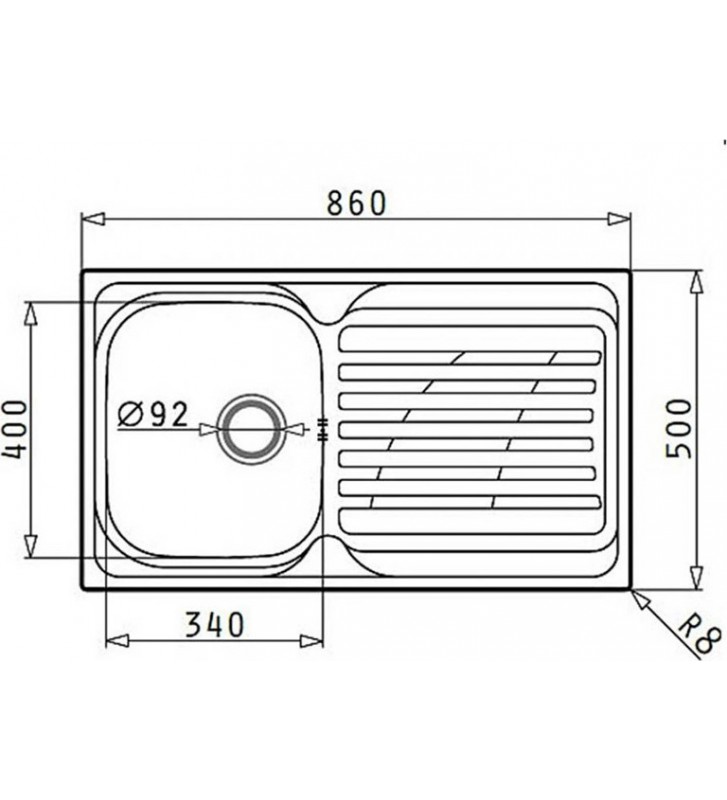 Νεροχύτης Ανοξείδωτος Pyramis Maidtec Coventry 86X50 1B 1D Ένθετος 107139601