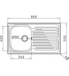 Stainless Steel Sink Pyramis Maidtec Fedra (86x50) 1B 1D Insert 100185301