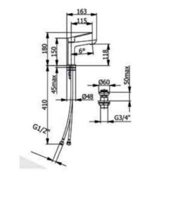 Sink Faucet Demm Sleek Rhodium Matt (9910RM)