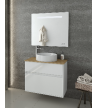 Bathroom Furniture Drop Instinct 80 White Top-2 Hanging Furniture Stand, Washbasin, Mirror
