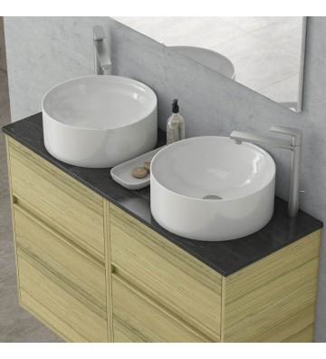 Bathroom Furniture Drop Instinct 125 Top-1 Natural Oak Hanging Furniture Stand, Washbasin, Mirror