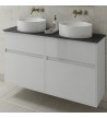 Bathroom Furniture Drop Instinct 125 Top-1 White Hanging Furniture Stand, Washbasin, Mirror