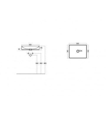 Bathroom Furniture Drop Instinct 150 Top-2 Smoked Oak Hanging Furniture Stand, Washbasin, Mirror