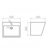 Νιπτήρας Μπάνιου Πορσελάνης Επιτοίχιος Κρεμαστός  Pyramis Niovi 52x43.5cm