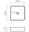 Washbasin Porcelain Sink Pyramis Nolana 40x40x11cm White