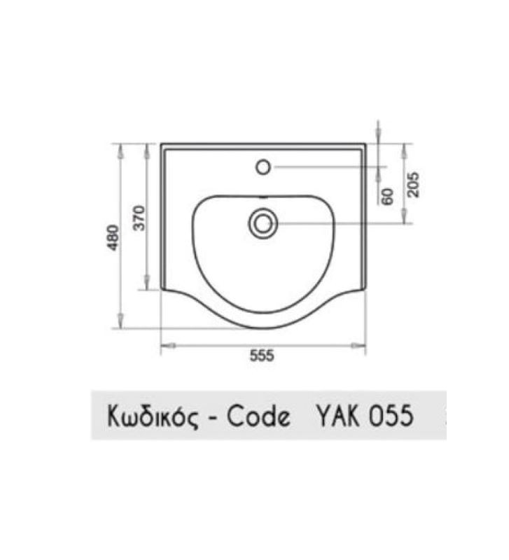 Washbasin for Bathroom Furniture Tema Yak 055 (55.5 x 48 cm)