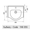Washbasin for Bathroom Furniture Tema Yak 055 (55.5 x 48 cm)