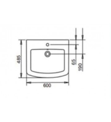Washbasin Tema PL 060 (60 x 48.5cm) Pendant Without Column