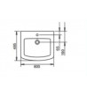 Washbasin Tema PL 060 (60 x 48.5cm) Pendant Without Column