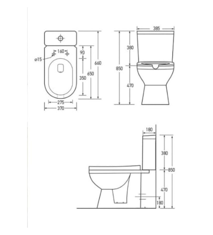 Λεκάνη Σετ Tema Eco AMEA Χ.Π.Ρ με Κάλυμμα Thermoplast Soft Close & Καζανάκι