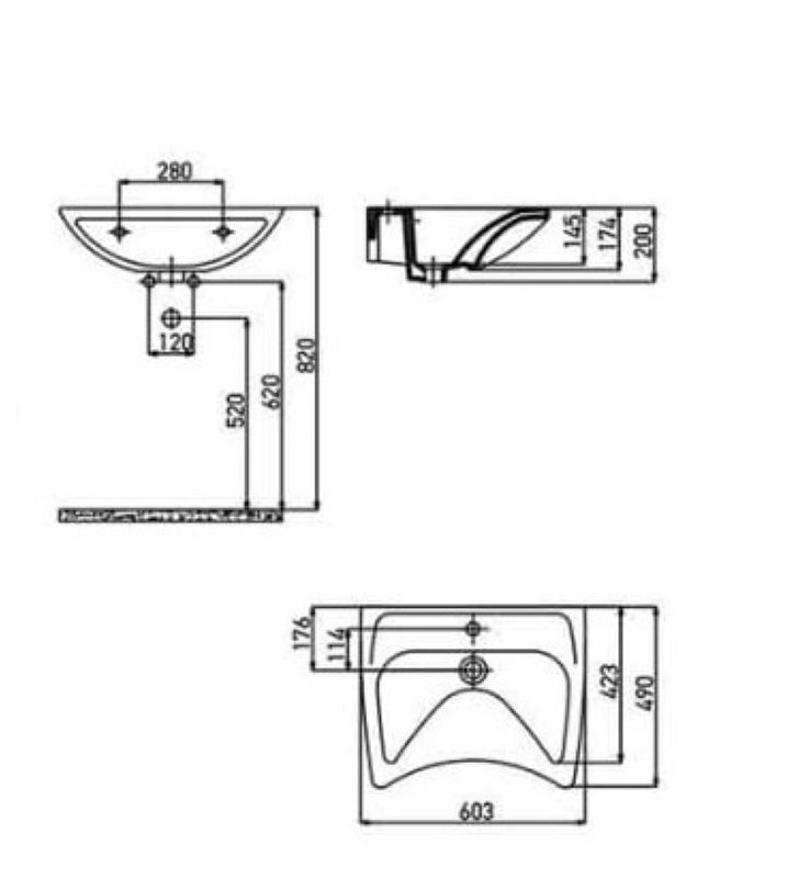 Νιπτήρας Μπάνιου Κρεμαστός Tema AMEA (60x50) EN1601
