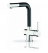 Pyramis Capriccio Fusion Sink Faucet Stainless Steel Mixer-Black With Ceramic Tray And Extendable Shower