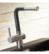 Pyramis Capriccio Fusion Sink Faucet Stainless Steel Mixer-Black With Ceramic Tray And Extendable Shower