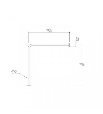 Tema Inox Corner Support Bar (wall-floor) (82004)
