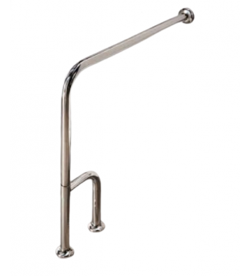 Stainless Steel Theme Support Bar Angular (wall-floor) With Extra Support (82005)