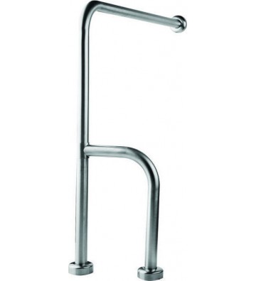 Stainless Steel Theme Support Bar Angular (wall-floor) With Extra Support (82005)