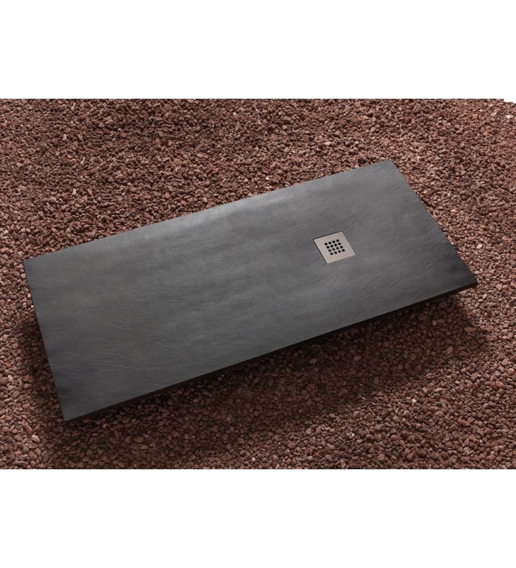 Ντουζιέρα Tema Art Stone Ανθρακί Τετράγωνη 80x80x3 cm