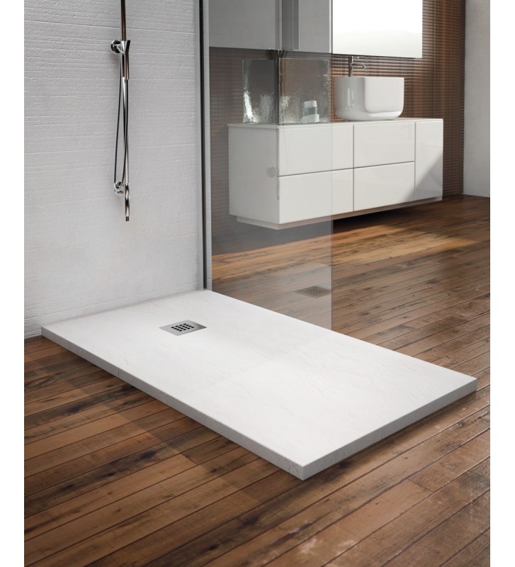 Shower Theme Art Stone Beige Rectangular Square 80x80x3 cm