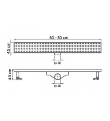 Σιφώνι Δαπέδου Tema Κανάλι Ντουζ Χρωμέ με Ρυθμιζόμενο Ύψος Σώμα PVC Με αναστρεφόμενη σχάρα Inox