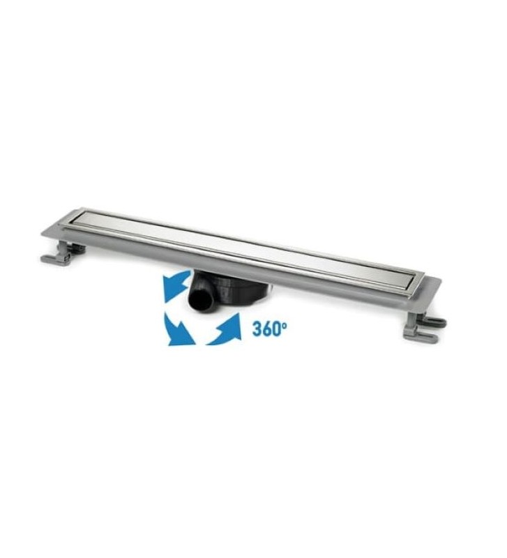 Floor Siphon Tema Chrome Shower Duct with Adjustable Height PVC Body With Reversible Inox Grill