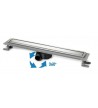 Floor Siphon Tema Chrome Shower Duct with Adjustable Height PVC Body With Reversible Inox Grill