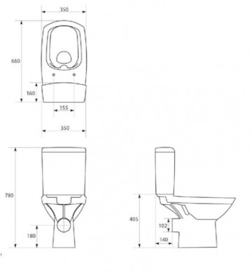 Set Cersanit Carina Rimless CleanOn basin & cistern & cover K31-013