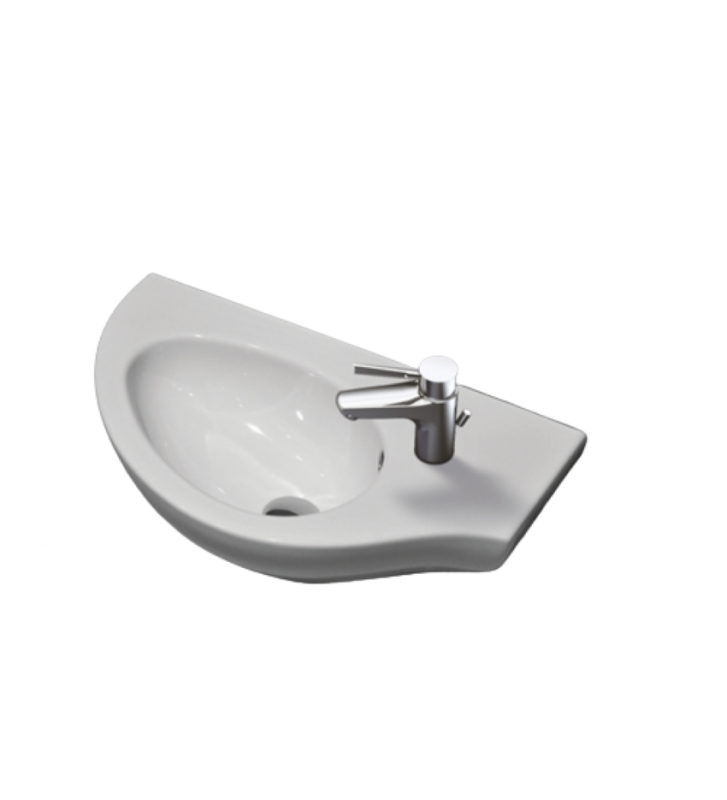 Porcelain Bath Sink Hanging Serel Friendly 6741 57 x 32 cm White Right
